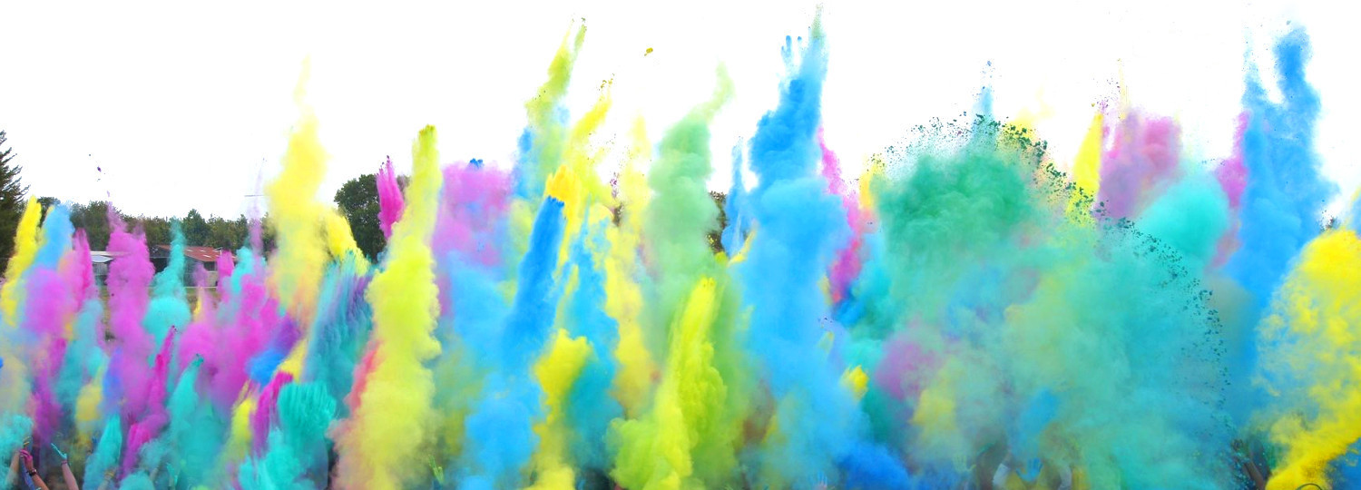 Poudre de couleur lancée en l'air